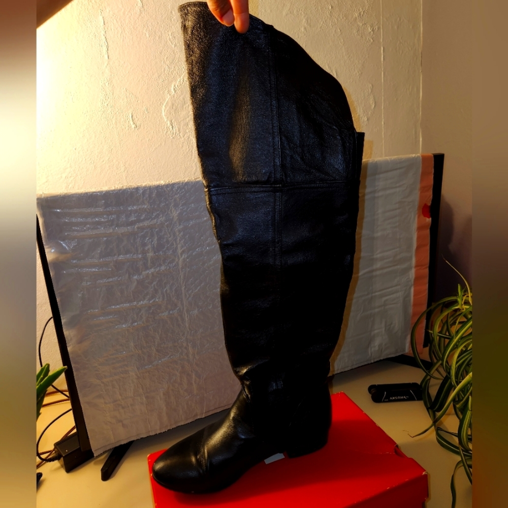 Black knee high boots